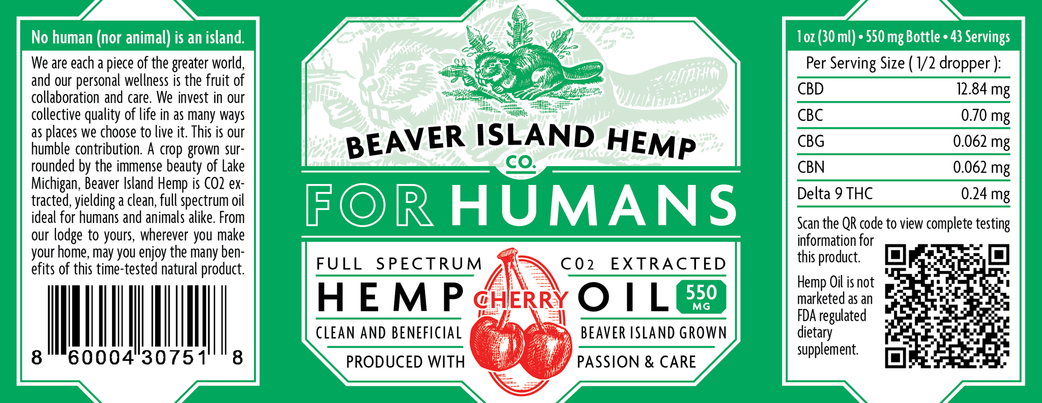 Beaver Island Cherry Hemp Oil for Humans