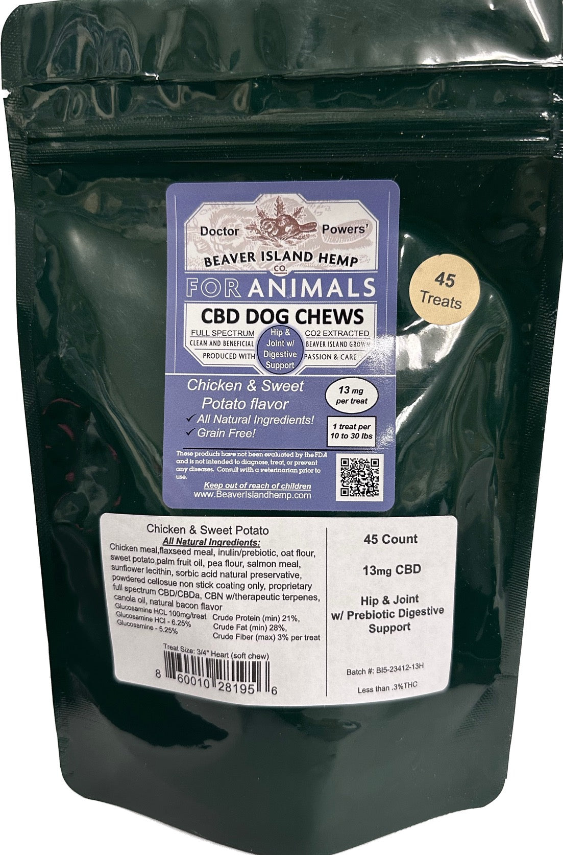Dr Powers Hip and Joint CBD Dog Chews 13 mg
